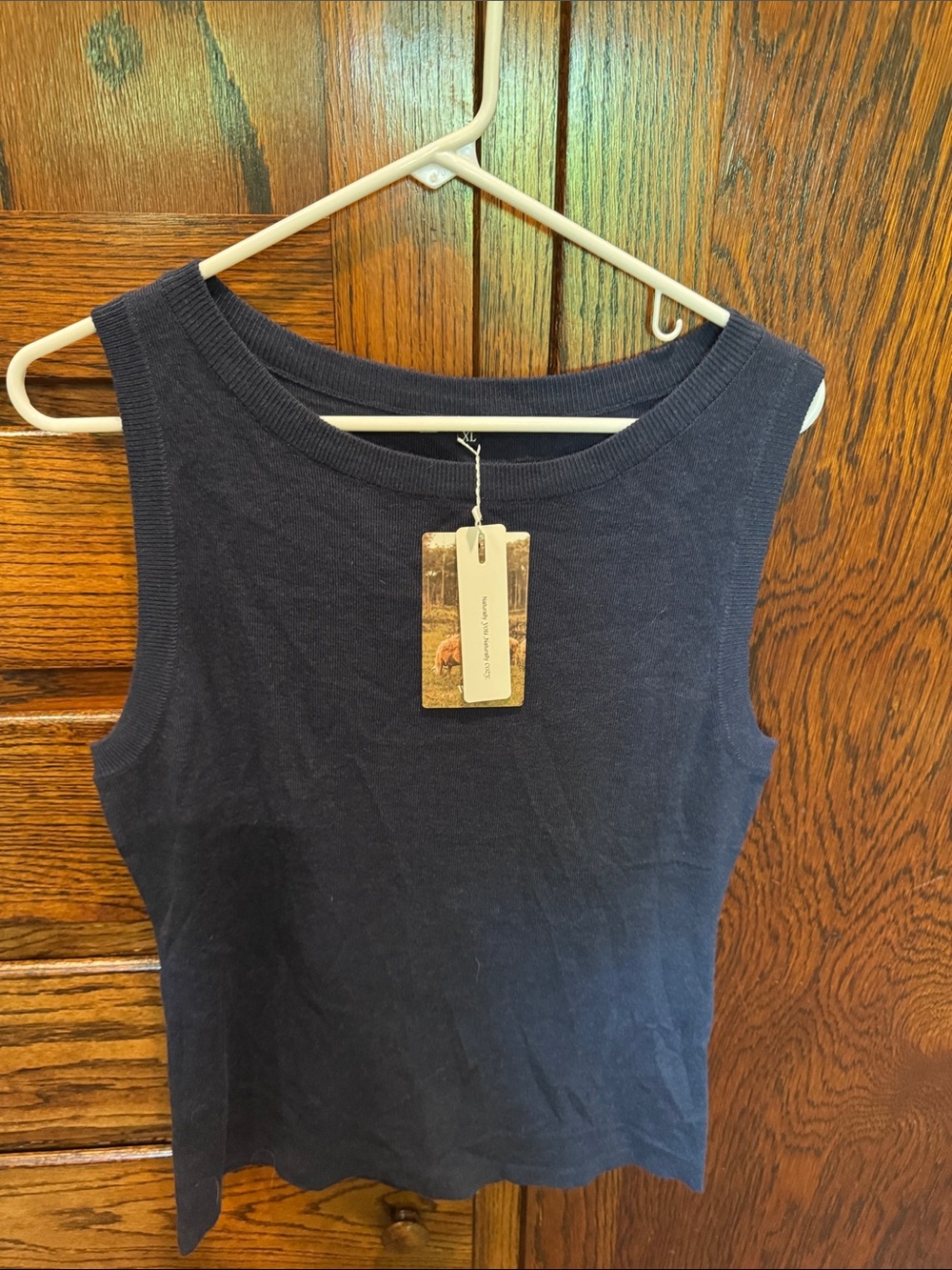 Women's Navy Sleeveless Knit Tank Top